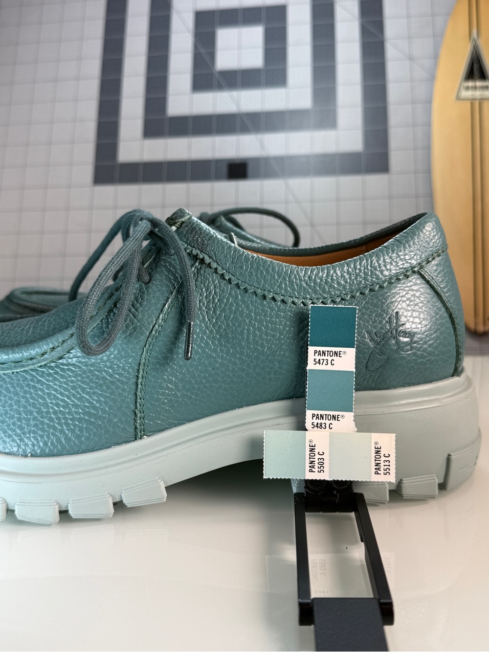 Men's Teal Casual Leather Shoes - Picture 15 of 15